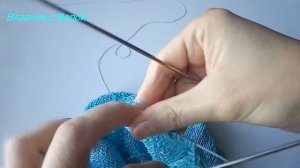 ??Вязание//Обработка горловины полым шнуром. #вязание#обработкагорловины#вязаниесверой #полыйшнур