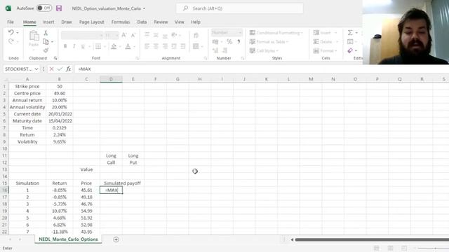 Option valuation with Monte Carlo simulation (Excel) - смотреть видео ...