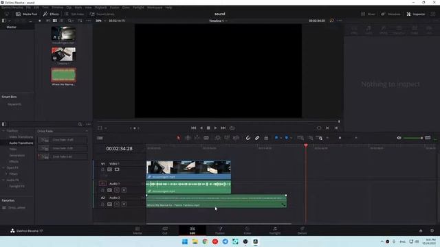 Как добавить аудио в Davinci resolve