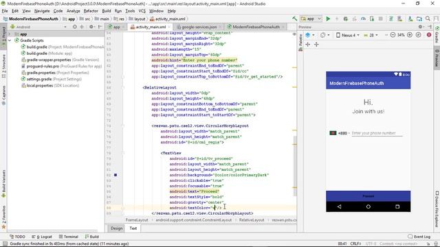 #4 Modern firebase phone authentication (Xml Layout Design) _Part -4 смотреть онлайн
