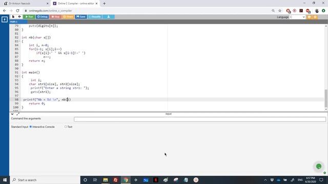 Algorithmics & Programming - Exercise - Number of Words separated by 1 space