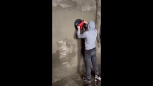 Работа затирочной машинки ZH28T, затирка цементно-песчанной штукатурки