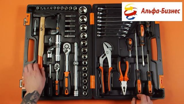 Набор инструментов, 1/2", 1/4", CrV, пластиковый кейс 76 предмета Вихрь смотреть онлайн