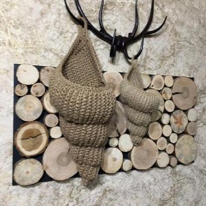 Вязание крючком: Вязаная ракушка, ракушка-шкатулка, корзина крючком, интерьерная ракушка декор