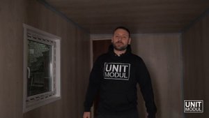 Дачный блок-контейнер с отделкой ламинат-панелями от компании ЮнитМодуль