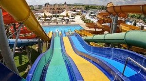 Colorful Racing Water Slide at Aquapark Nessebar