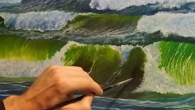 Как написать морской пейзаж маслом|рисуем море маслом|как рисовать волны смотреть онлайн