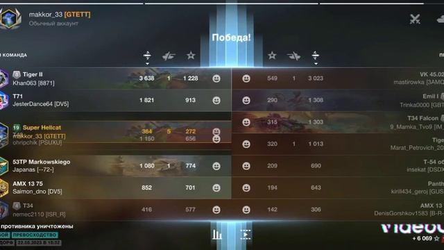 Бой на Super Hellcat и КВ-4. Видео от Tankfobena. смотреть онлайн