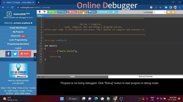 Learn coding without laptop | Online gdb compiler | Learn coding with mobile | Learn coding online