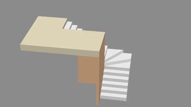 410-001 3D модель Г-образной лестницы смотреть онлайн