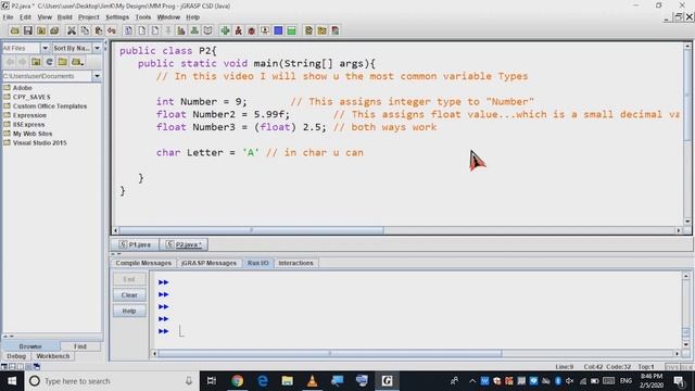 Java Program 2 | Variable Types | Chapter 1 | Multimedia Programming | Beginners Java Tutorial смотреть онлайн
