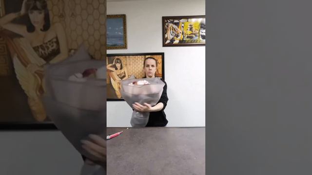 Изготовление подарочного букета из пионов "Улыбка мотылька"