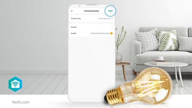 The use of local sunrise or sunset in your automation - Nedis SmartLife - Screencapture