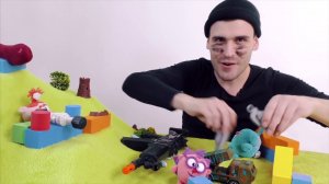 Дядя Бу и СМЕШАРИКИ Крош, Нюша, Ёжик и Копатыч Игра в ЗАЩИТУ БАКЛАЖАНА