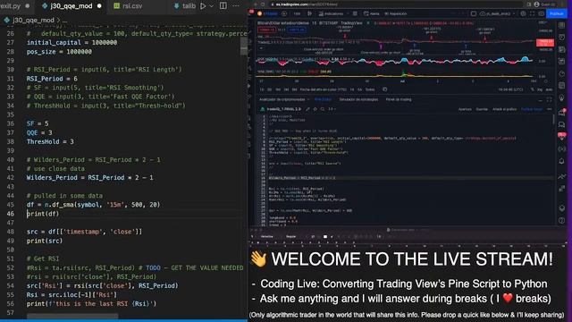 Trading Bots & Algo Trading Live (Converting Trading View To Python)