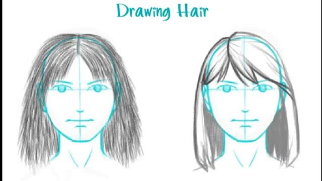 Как нарисовать женские волосы смотреть онлайн