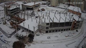 Ход строительства школы на 08.04.2019. Курская область, г. Железногорск