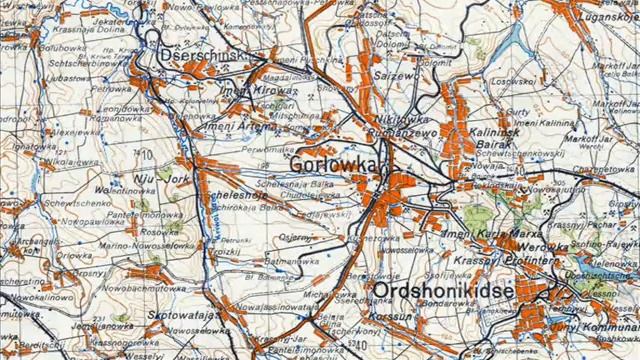 Немецкая карта, Июль 1943 года, Донецкая область, German map, July 1943, Donetsk region смотреть онлайн