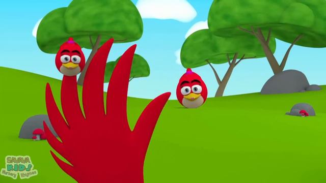 Funny Red ANGRY BIRD 3D Animation Nursery Rhymes Finger Family Song For Children and Kids by Sava смотреть онлайн