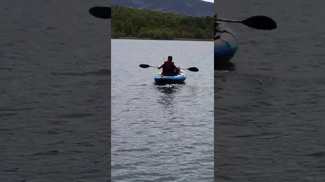 Decathlon inflatable kayak on loch kinnord