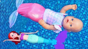 Кукла Беби Бон - Русалка! Мультики для детей с Baby Born. Смешные видео игры для детей