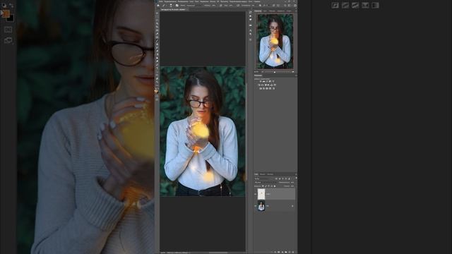 Как быстро получить эффект сияния света в Фотошоп? #shorts