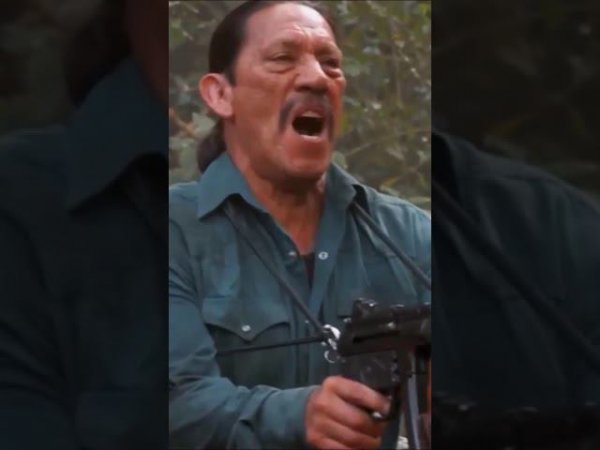 Danny Trejo on the set of the film Predators