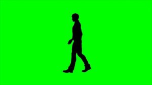 Man walking Green Screen background