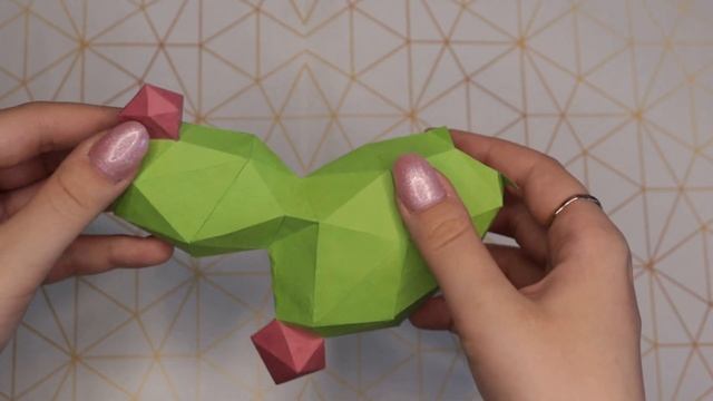 DIY СОБИРАЕМ КАКТУС ИЗ БУМАГИ (паперкрафт) | Katrin//Kate