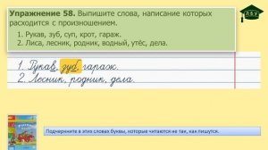 Упражнение 58. Русский язык, 2 класс, 1 часть, страница 47