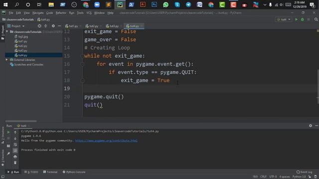 Event Types and Key Press Handling |Part 4 | Pygame Bangla Tutorials | Cleavercode