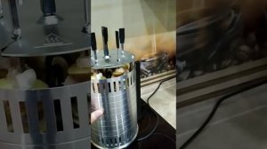 Картошка с салом на электро шашлычнице.