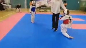 Тхэквондо ВТФ Taekwondo WTF Учебный спарринг дети  АЦФР ОЛИМП г  Нягань