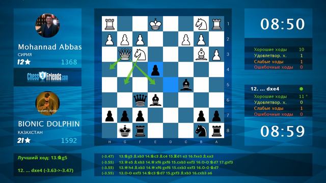 Chess Game Analysis: Mohannad Abbas - BIONIC DOLPHIN : 0-1 (By ChessFriends.com) смотреть онлайн
