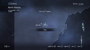 Assassins creed Rogue - Templar treasure map relic - 784, - 480 North Atlantic