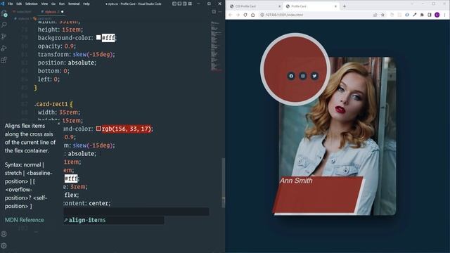 Profile Card with HTML and CSS / How to Create CSS Profile Card смотреть онлайн
