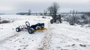 САМОДЕЛЬНЫЙ КАРТИНГ НА ГОНОЧНОМ ТРЕКЕ!