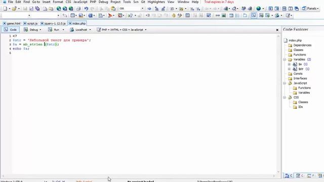Строчные функции PHP - 7. Mb_strwidth, Mb_substr_count