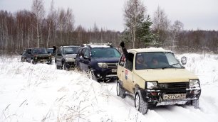 Двухмоторная ОКА 4х4 ведёт всех к ШАРУ! Снежная экспедиция. Renault Duster , Нива, УАЗ.