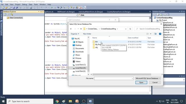 Cricket Database Management    VB net CSharp Java Android Python Project Idea and Demo VB123