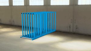 Стеллаж для вертикального хранения листового металла и других плитных материалов.