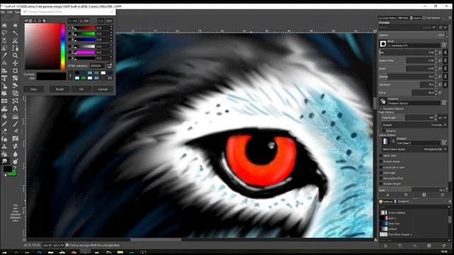 How to Draw Wolf Using Wacom Tablet and GIMP | Digital Art
