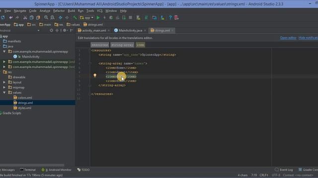 Android Studio Tutorials - Android Drop Down List (Spinner) Tutorial