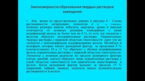 Лекция 2 Фазы в легированных сталях  Закономерности образования твердых растворов