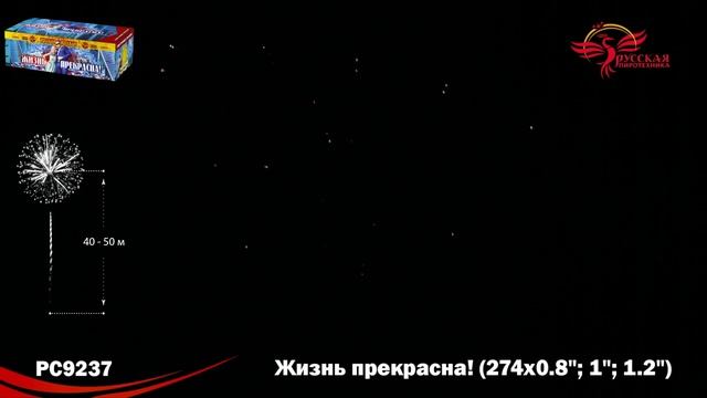 Фейерверк РС9237 "Жизнь прекрасна!" (0,8", 1", 1,2" х 274 залпа)