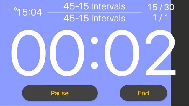 30 x (45 seconds - 15 seconds) intervals by Interval Timer X Workout Timer app смотреть онлайн