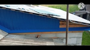 бюджетное строительство, обшивка фронтона 8 часть стройки