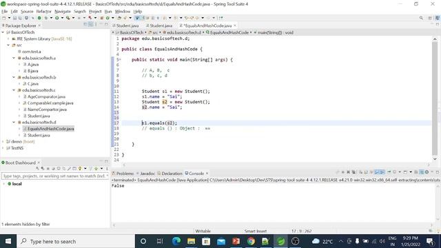 hashCode () | equals() | ==  in Java