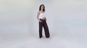 Модные брюки из льна шоколадного цвета