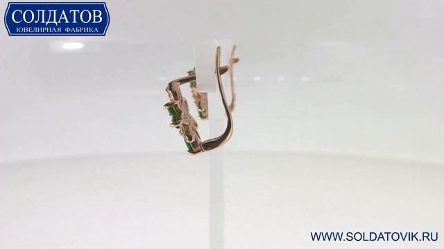 Восхитительные серьги с хризолитом и фианитом C2463 3 9 смотреть онлайн